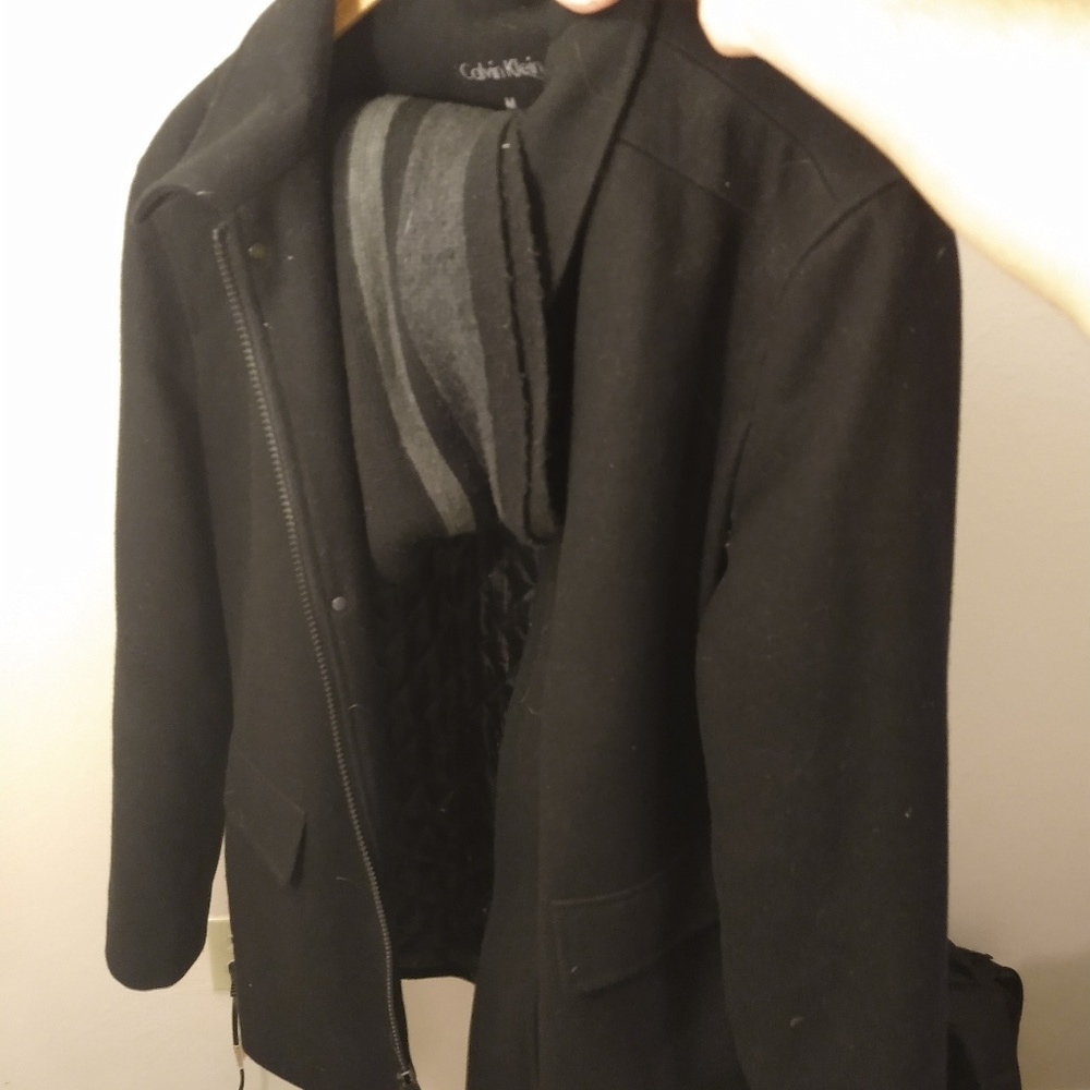 Calvin Kleins Men SlimFit Peacoat (Black) (Medium)